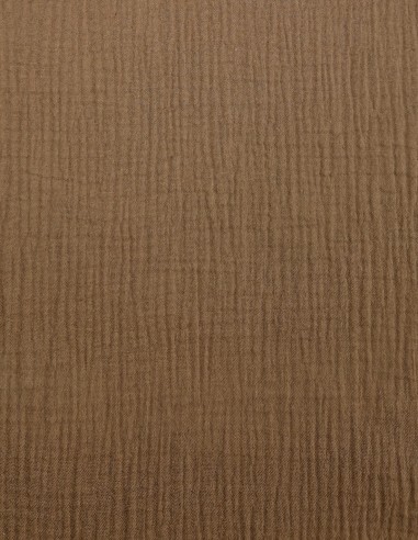 Muselina dublu strat uni - camel inchis